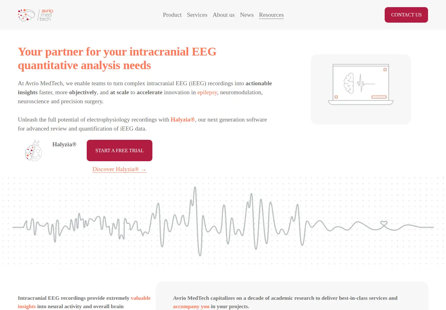 Screenshot of avriomedtech.com
