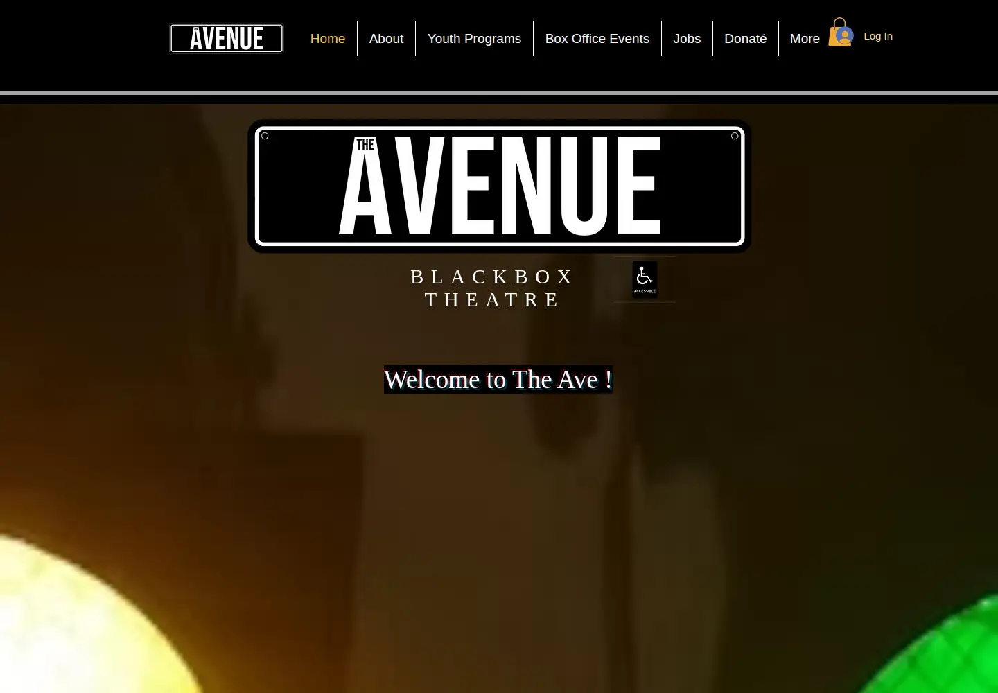 Captured homepage of avenuetheatre.org in the current scan