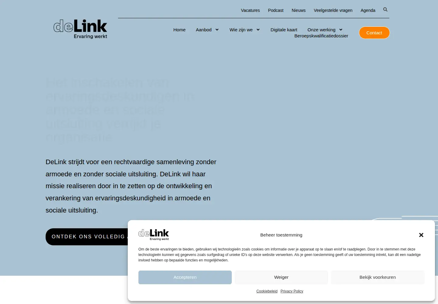 Captured homepage of delink.website in the current scan