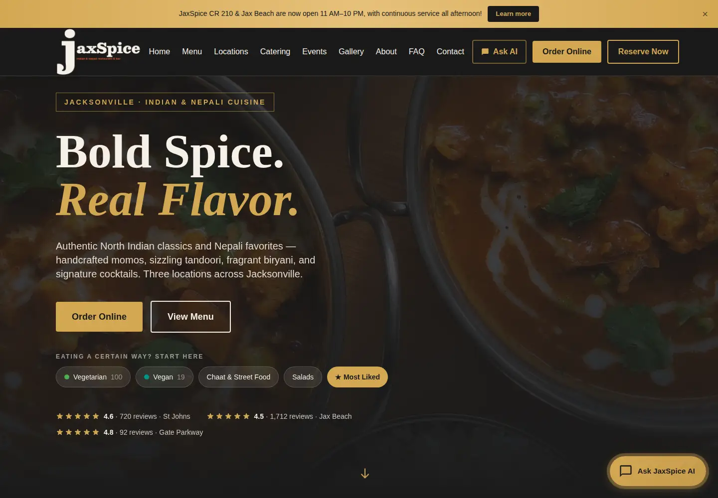 Screenshot of jaxspice.com