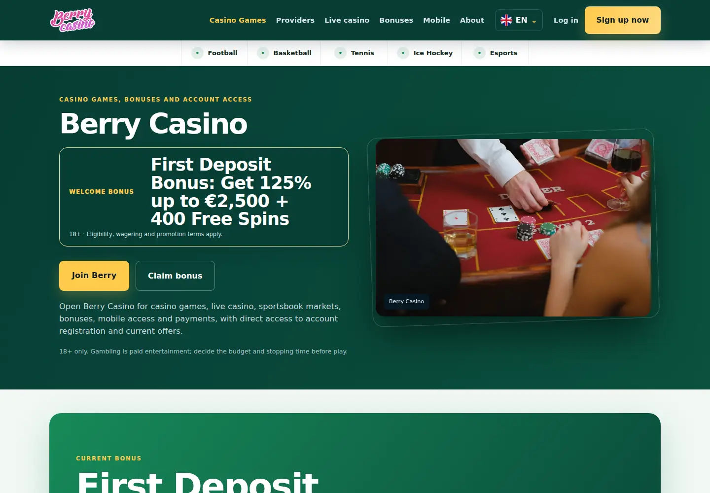 Screenshot of berrycasino.eu