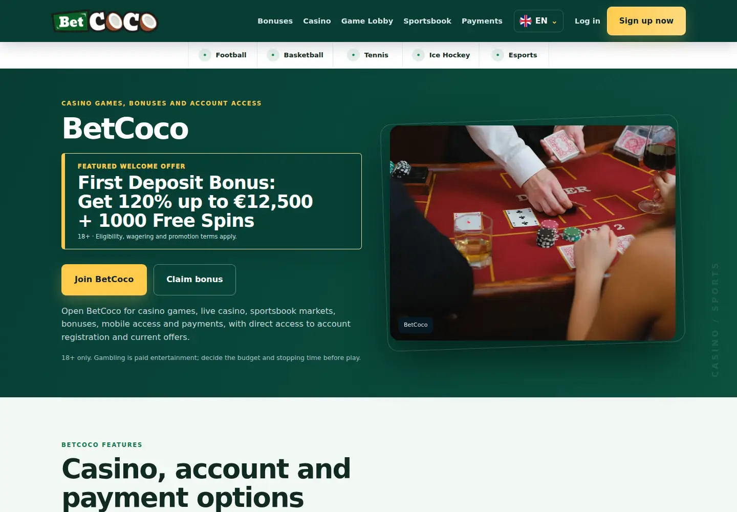 Screenshot of betcoco.eu
