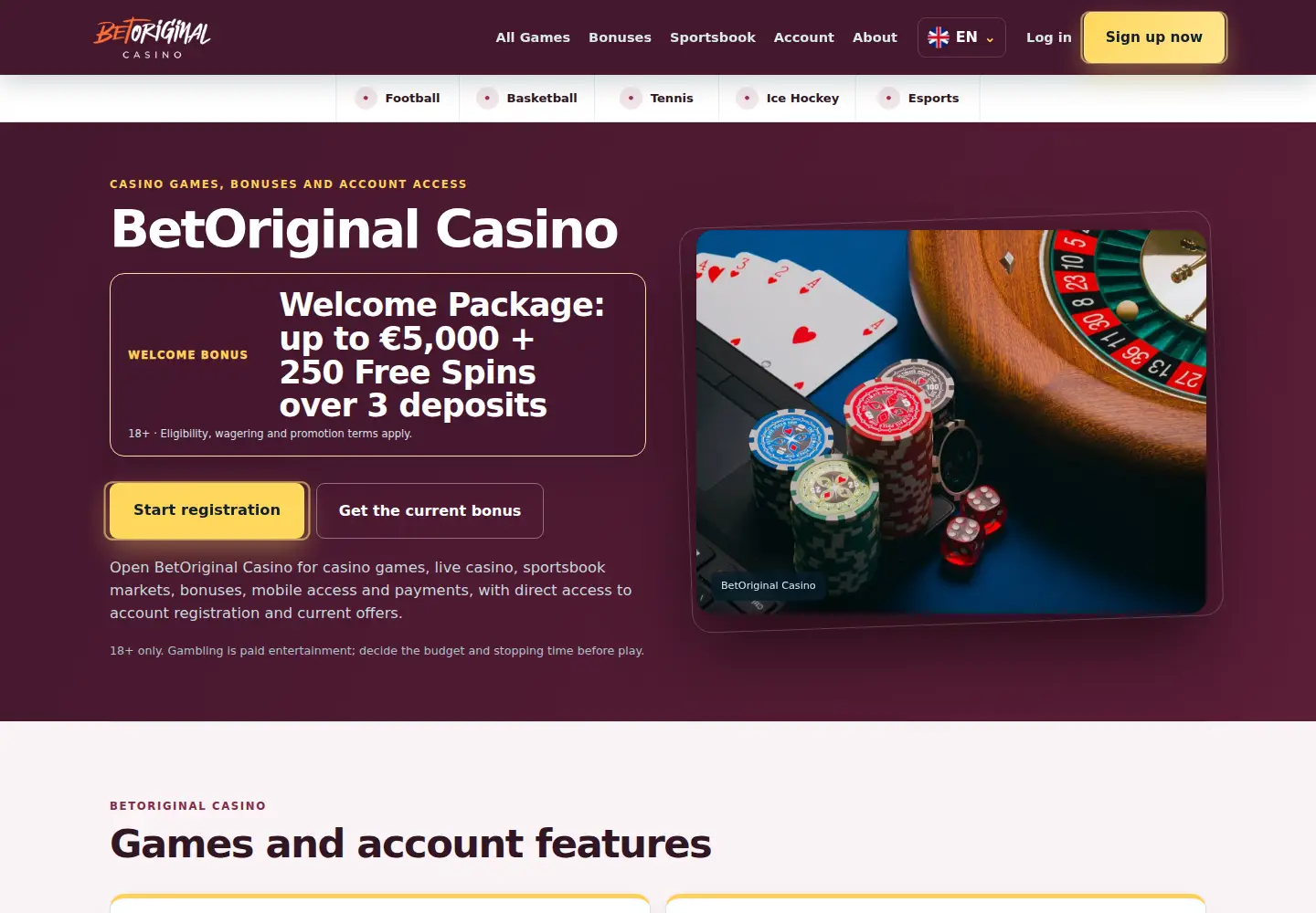 Screenshot of betoriginal.eu