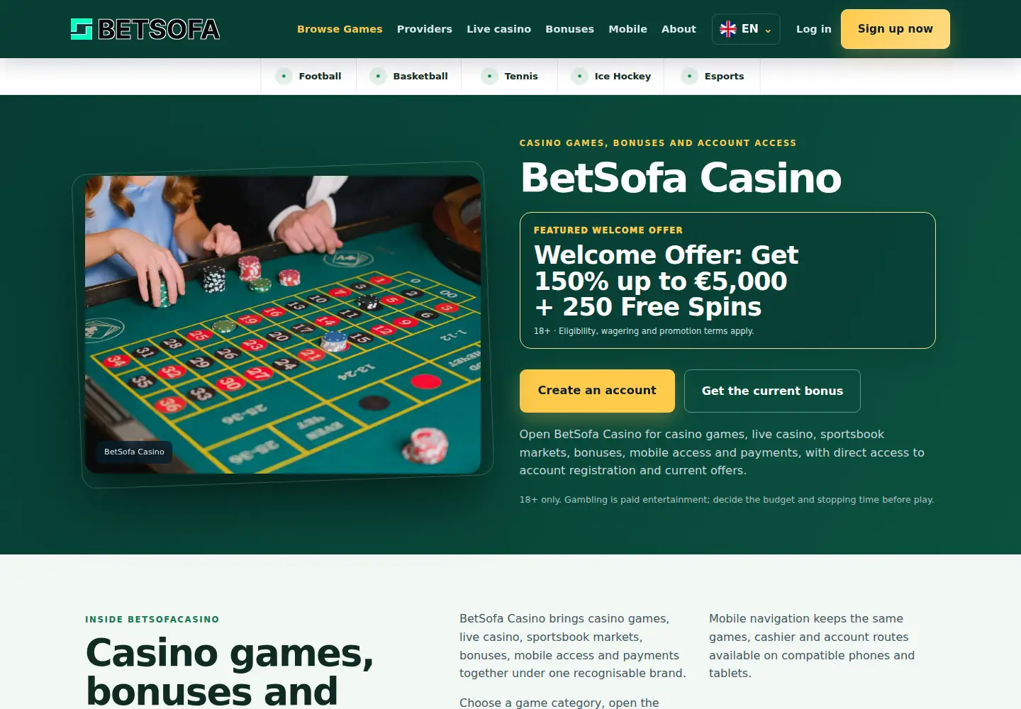 Screenshot of betsofacasino.eu