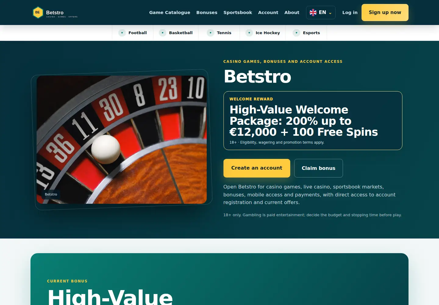 Screenshot of betstro.eu