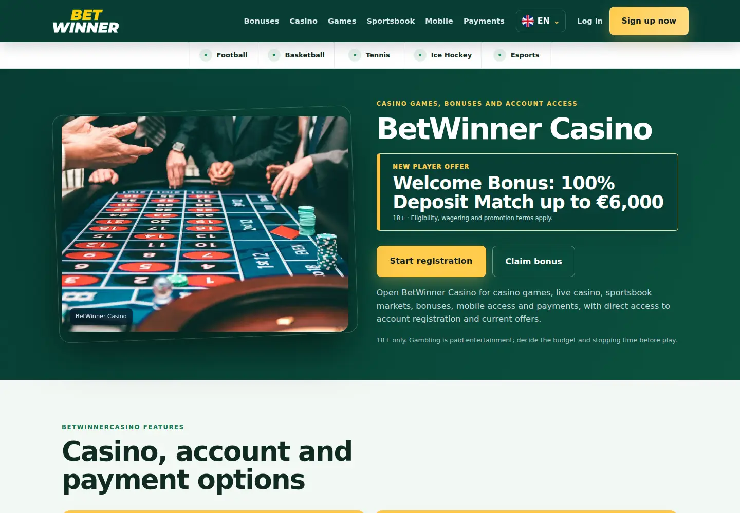 Screenshot of betwinnercasino.eu