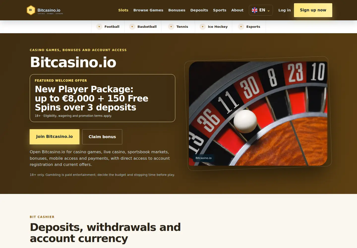 Screenshot of bit-casino.eu