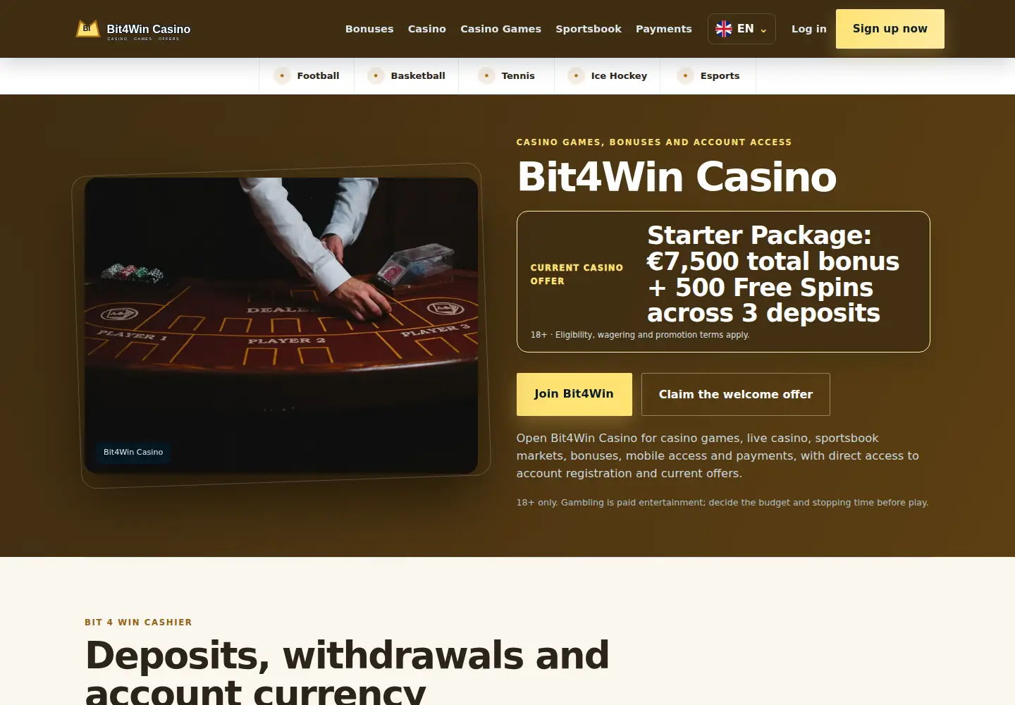 Screenshot of bit4win.eu