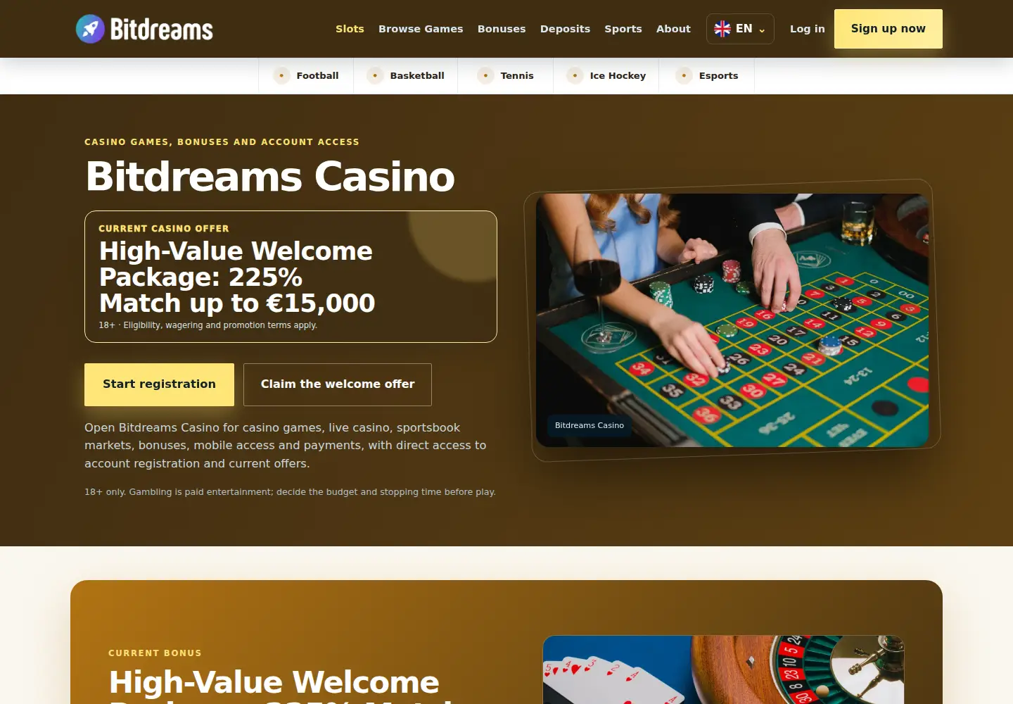 Screenshot of bitdreamscasino.eu