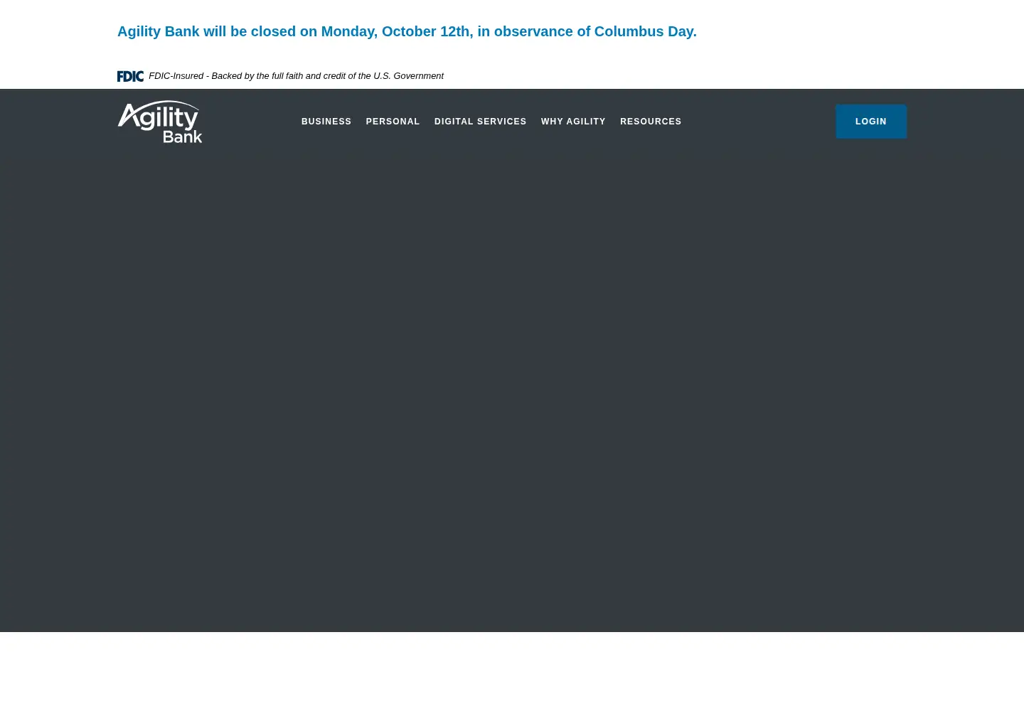 Screenshot of agilitybanking.com