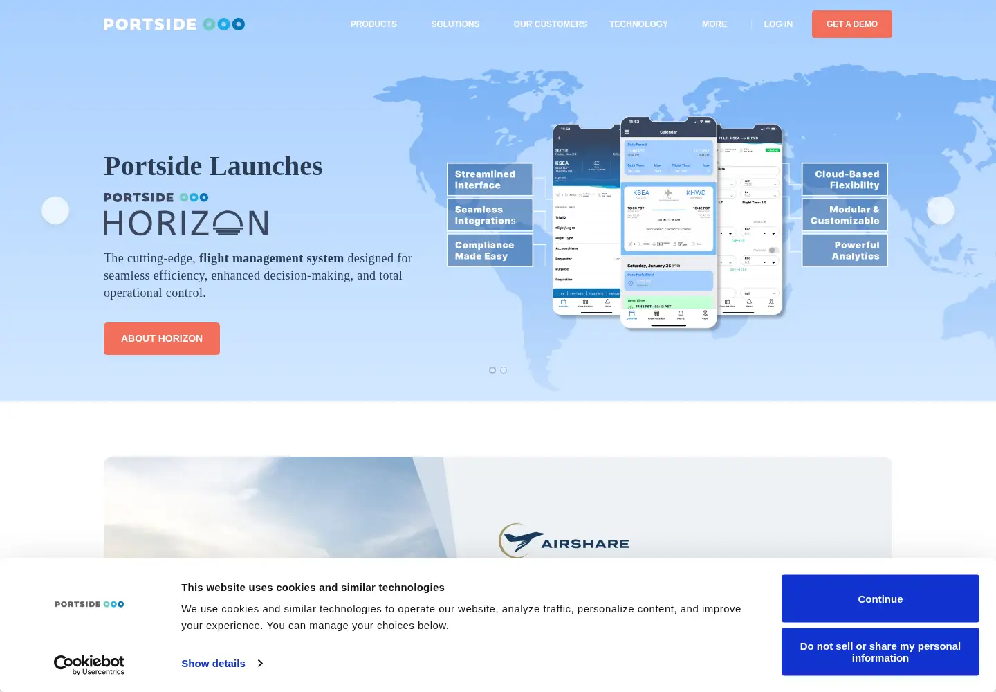Captured homepage of portside.co in the current scan