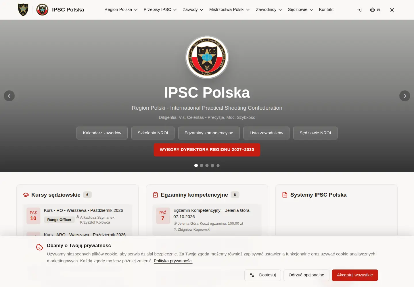 Captured homepage of ipsc-pl.org in the current scan