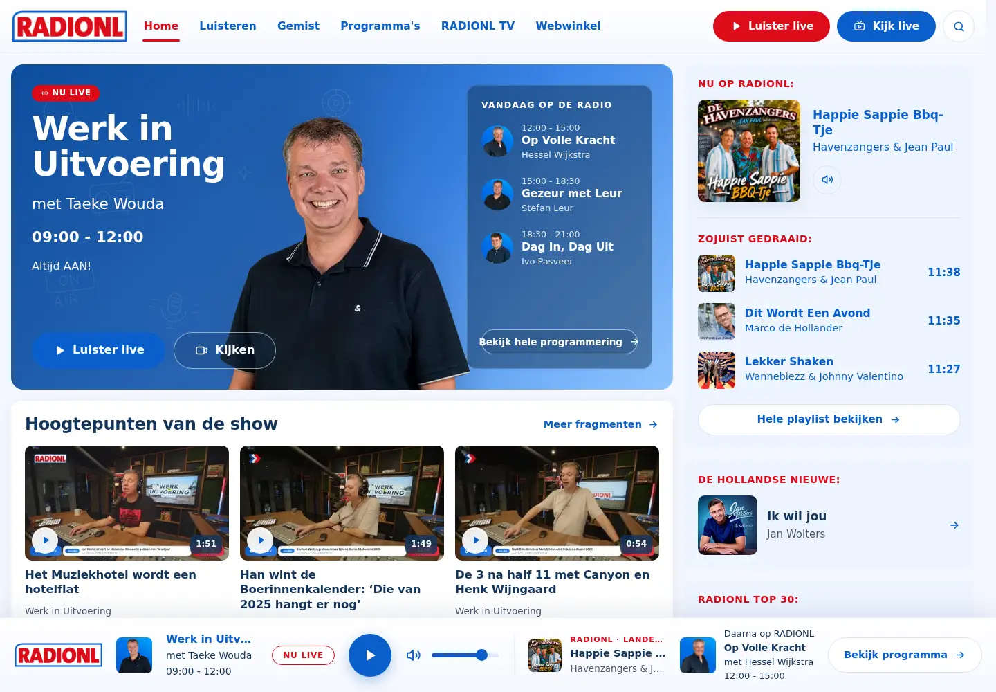 Captured homepage of radionl.fm in the current scan
