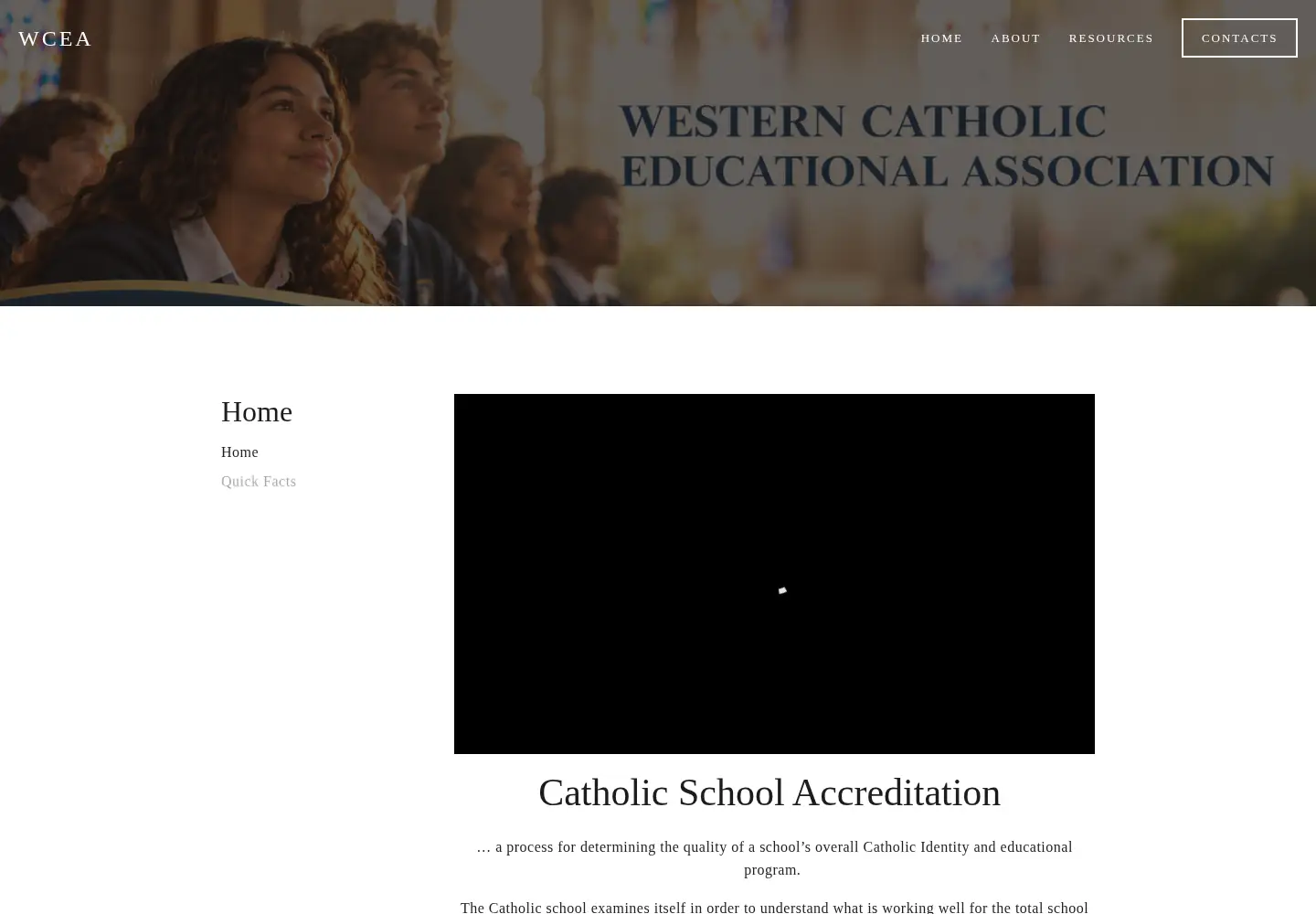Captured homepage of wcea.org in the current scan