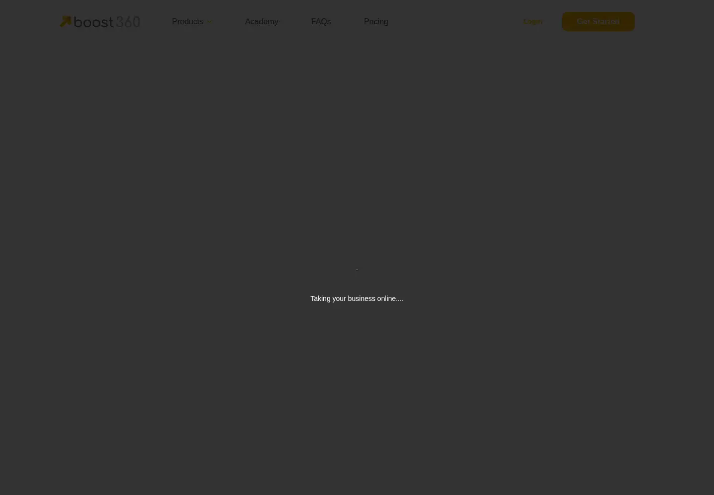 Captured homepage of getboost360.com in the current scan