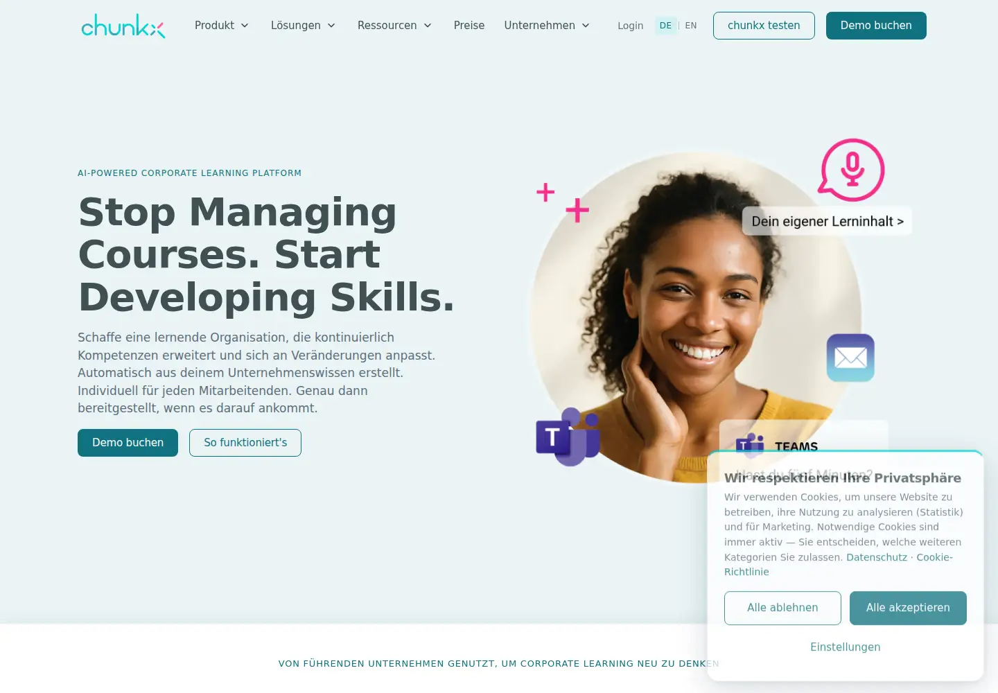 Captured homepage of chunkx.io in the current scan