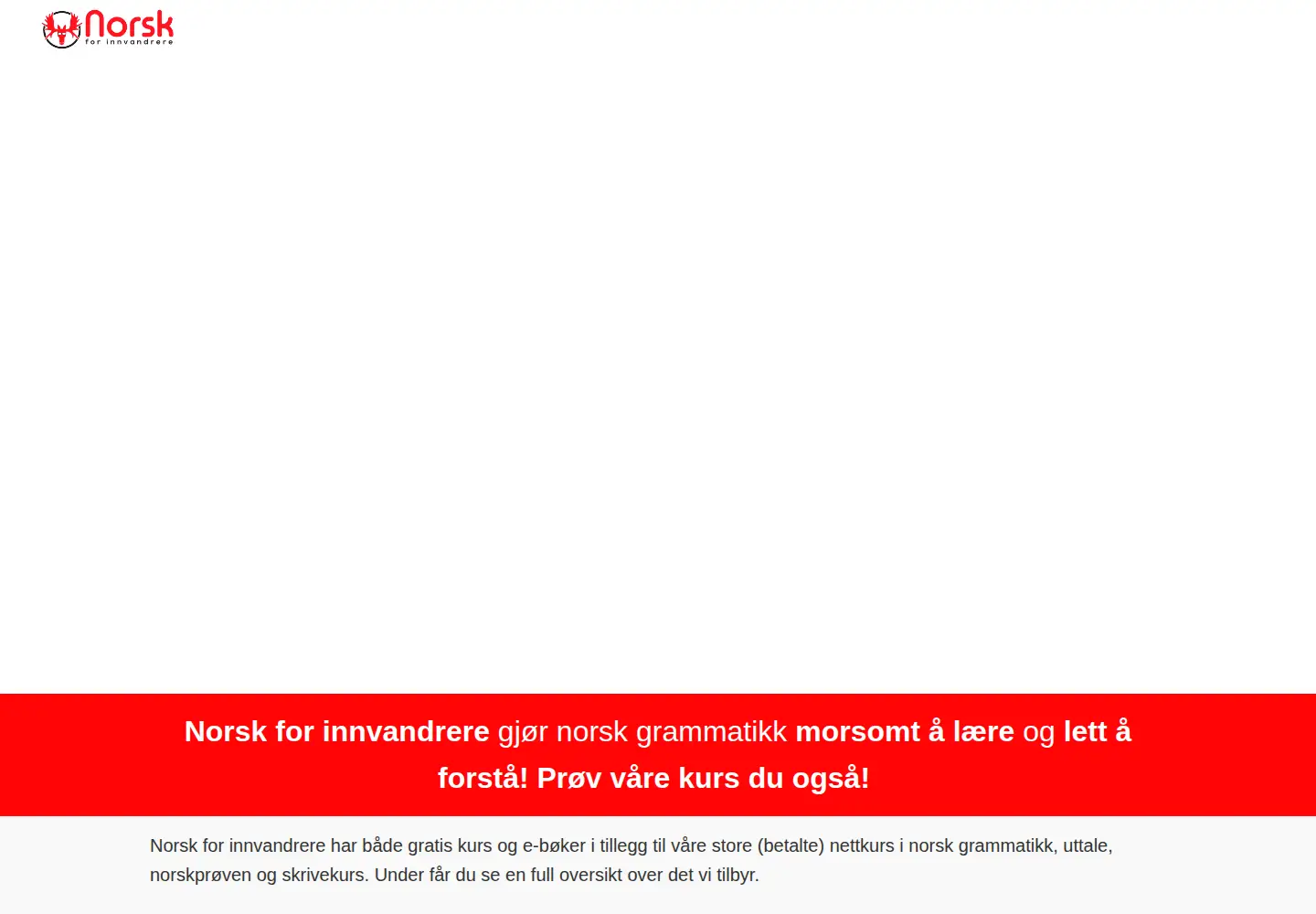 Screenshot of norskforinnvandrere.no