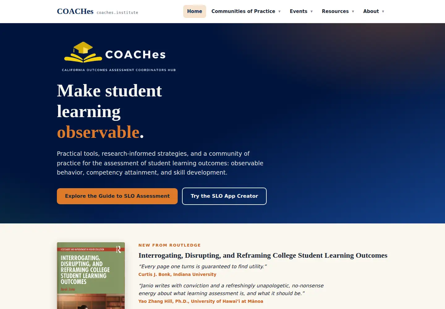 Captured homepage of coaches.institute in the current scan
