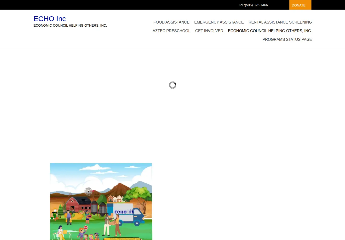 Captured homepage of echoinc.org in the current scan