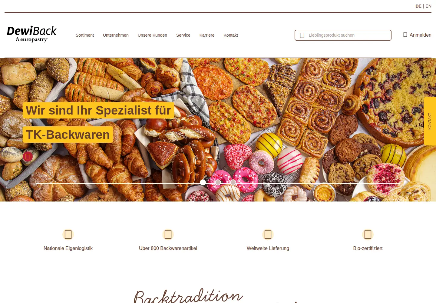 Screenshot of dewiback.de