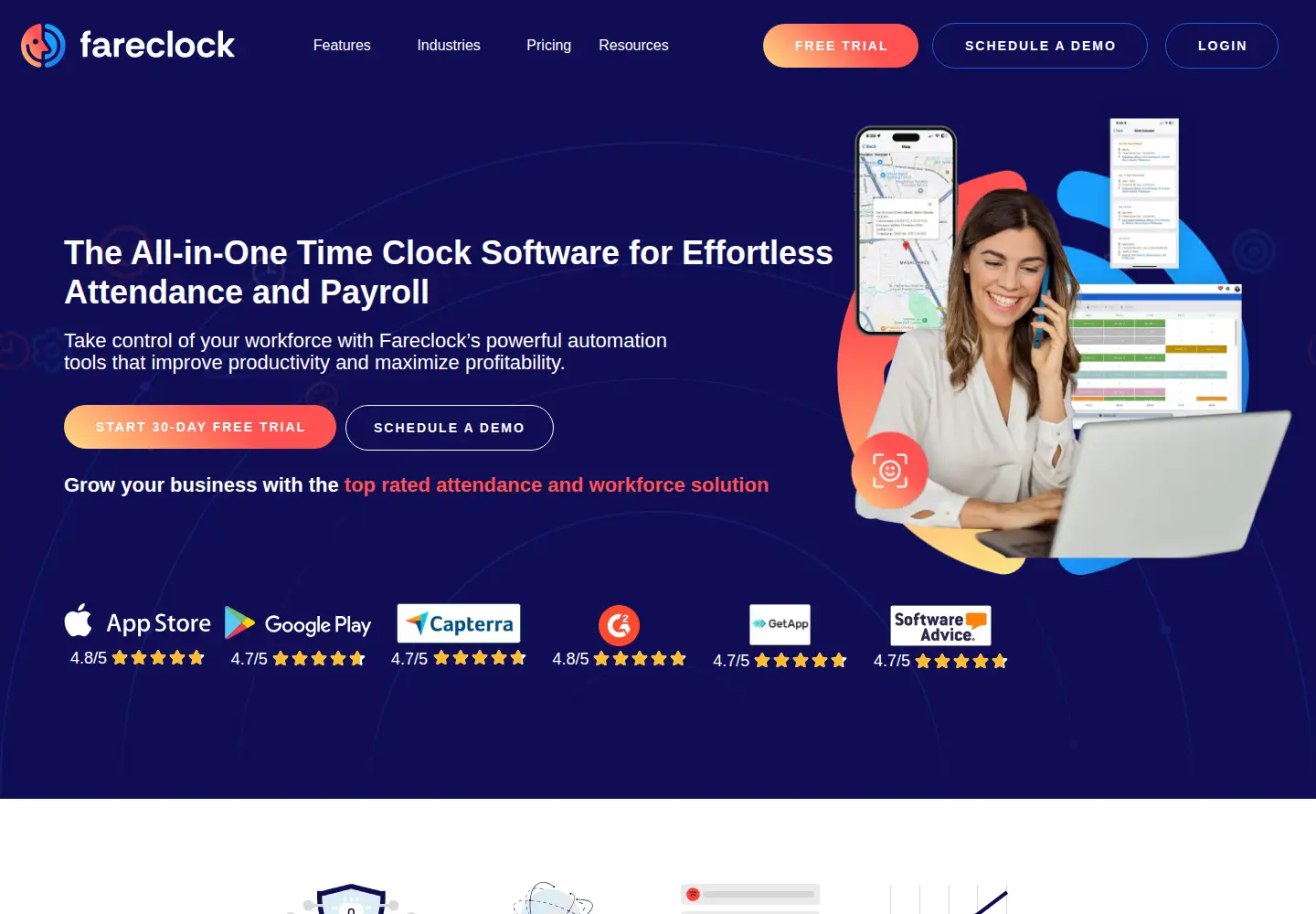 Captured homepage of fareclock.com in the current scan