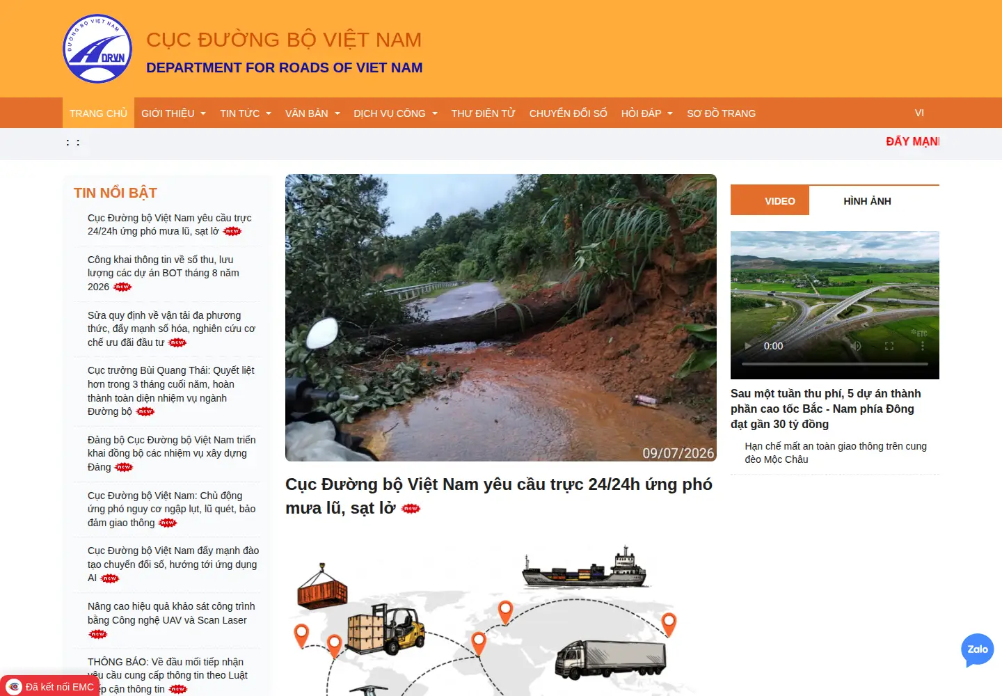 Captured homepage of drvn.gov.vn in the current scan