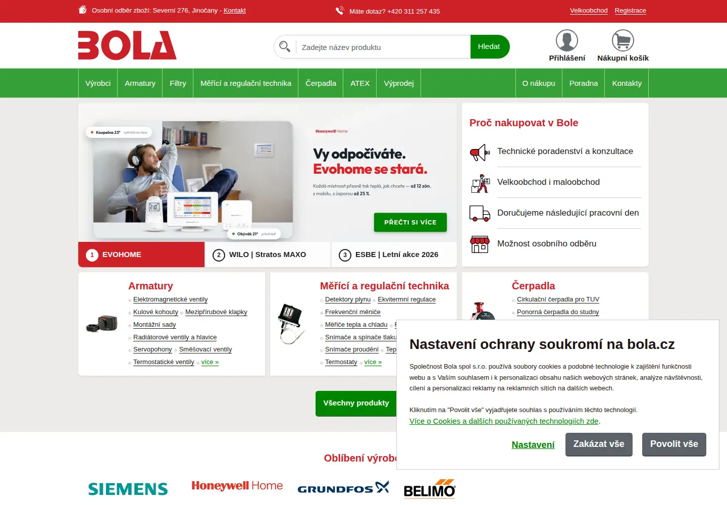 Screenshot of bola.cz