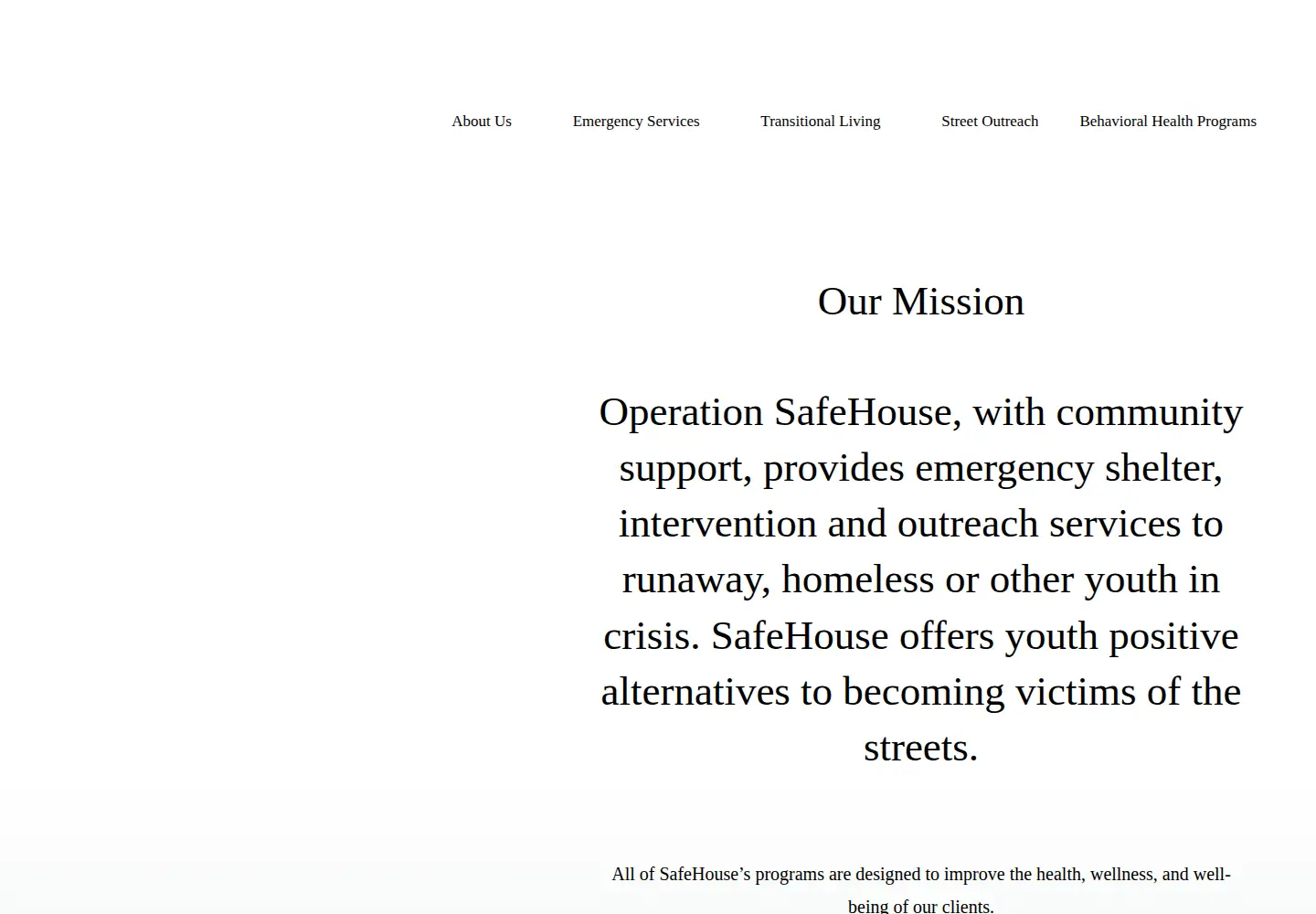 Screenshot of operationsafehouse.org