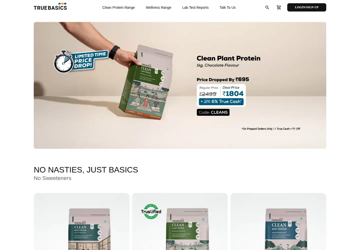 Screenshot of truebasics.com