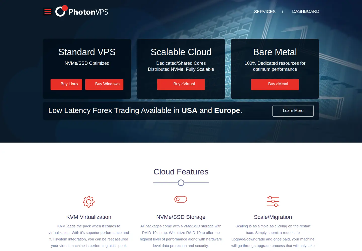 Screenshot of photonvps.com