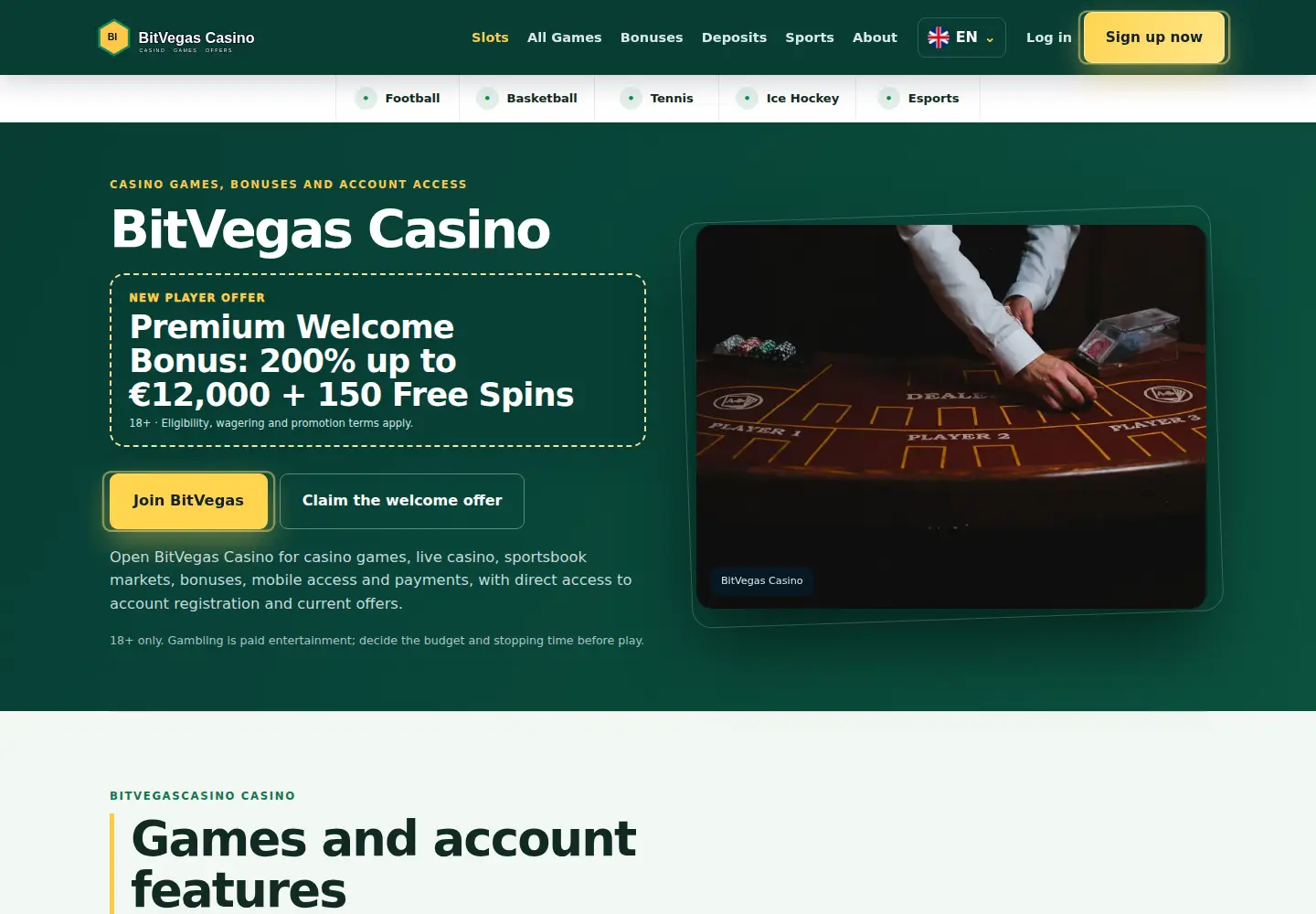 Screenshot of bitvegascasino.eu