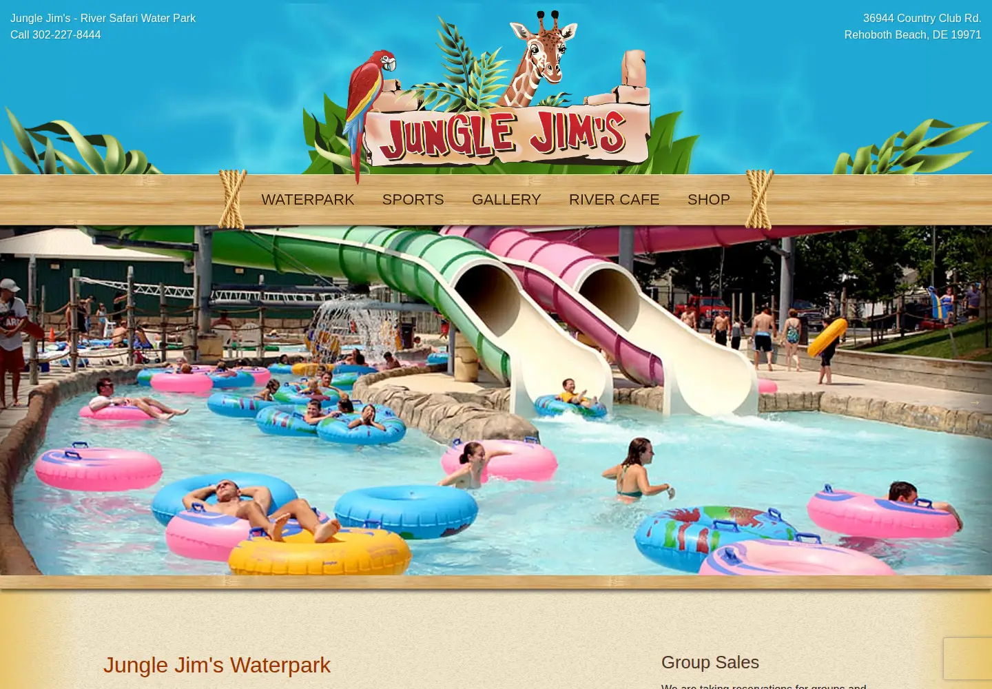 Captured homepage of funatjunglejims.com in the current scan