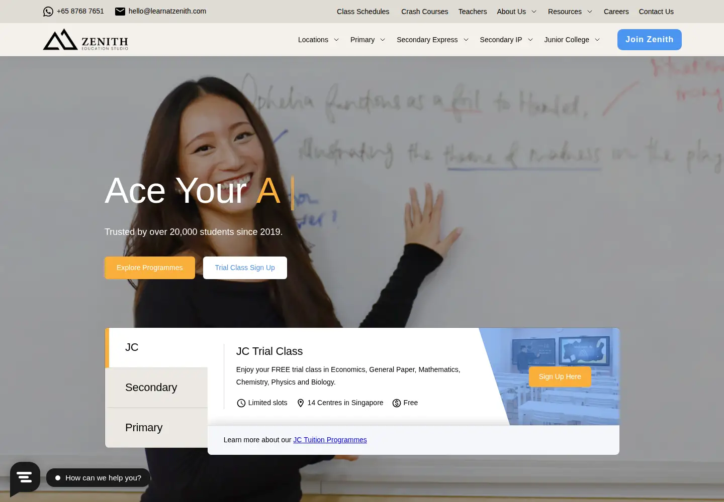 Captured homepage of zenitheducationstudio.com in the current scan