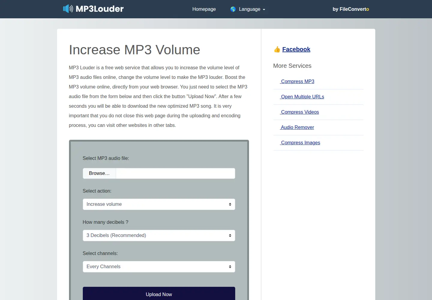 Screenshot of mp3louder.com