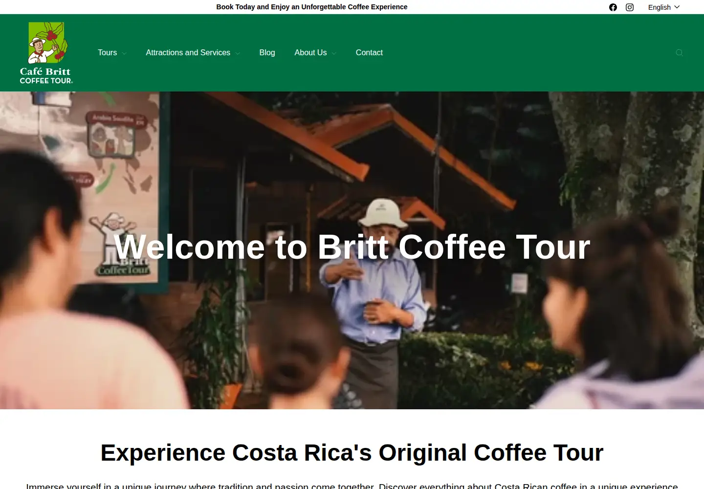 Captured homepage of coffeetour.com in the current scan