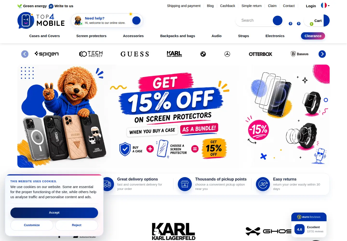 Captured homepage of top4mobile.eu in the current scan