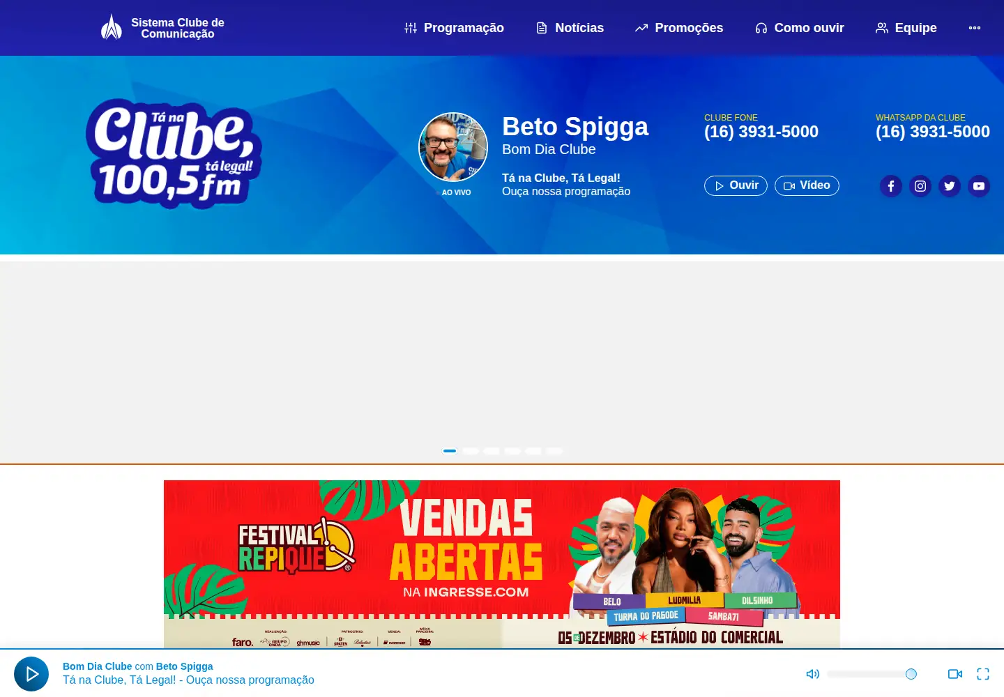 Screenshot of clubefm.com.br
