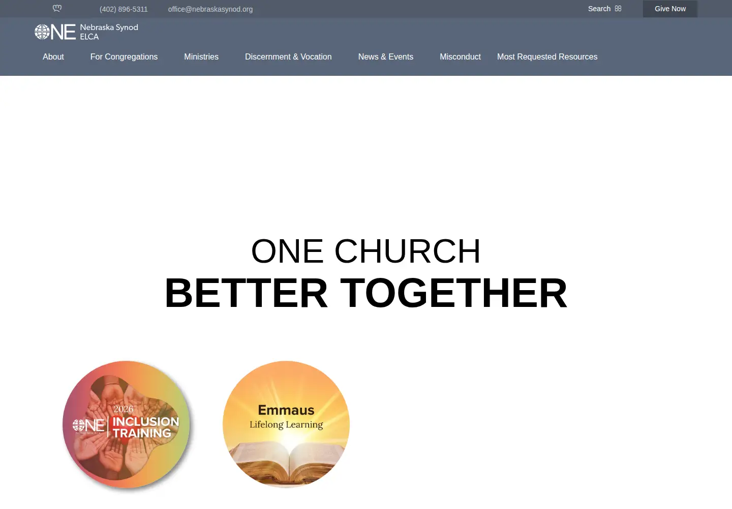 Screenshot of nebraskasynod.org