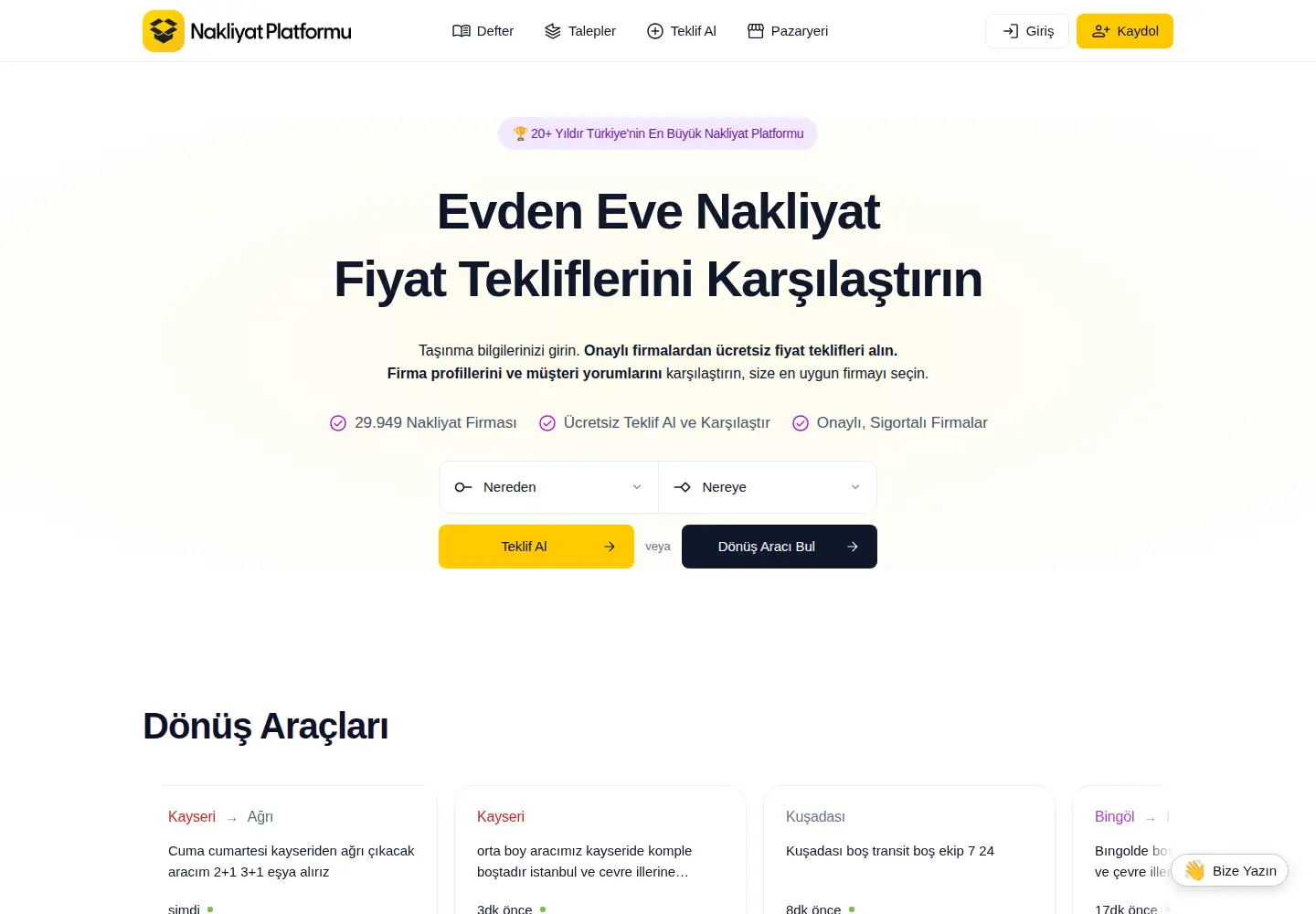 Captured homepage of evdennakliyateve.com in the current scan