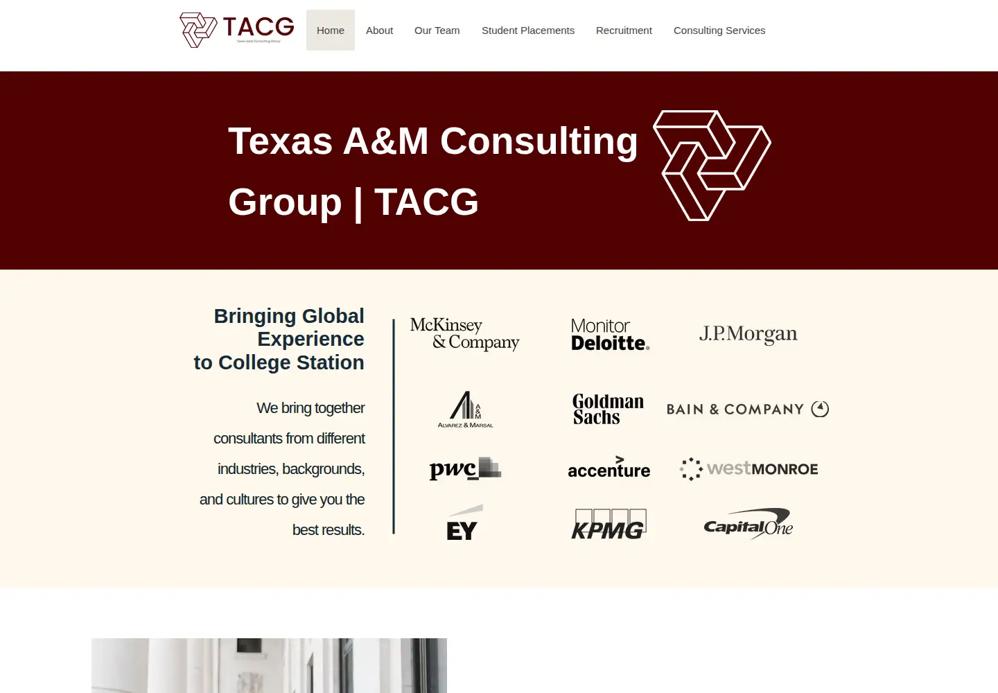 Captured homepage of tamuconsultinggroup.com in the current scan