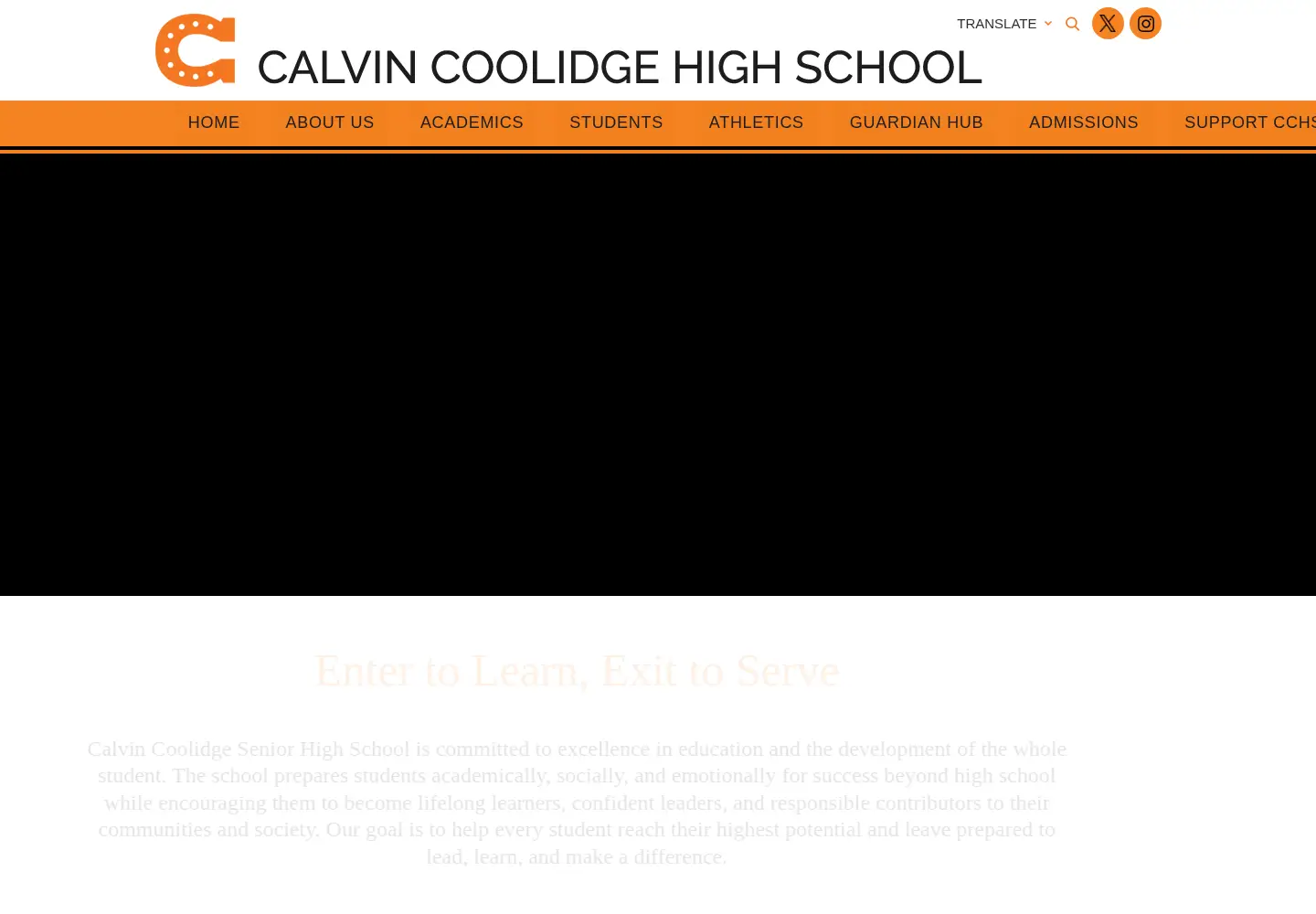 Captured homepage of coolidgeshs.org in the current scan