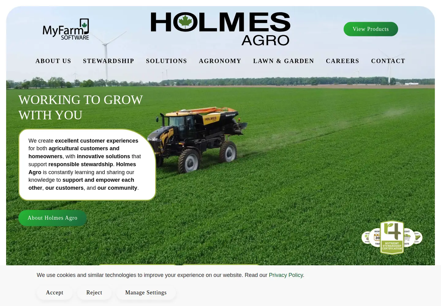 Screenshot of holmesagro.com