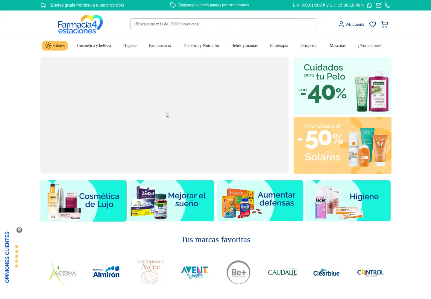 Captured homepage of farmacia4estaciones.es in the current scan