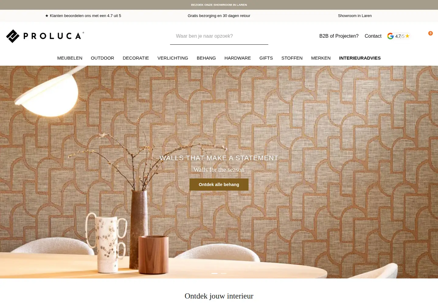 Screenshot of prolucainteriors.com