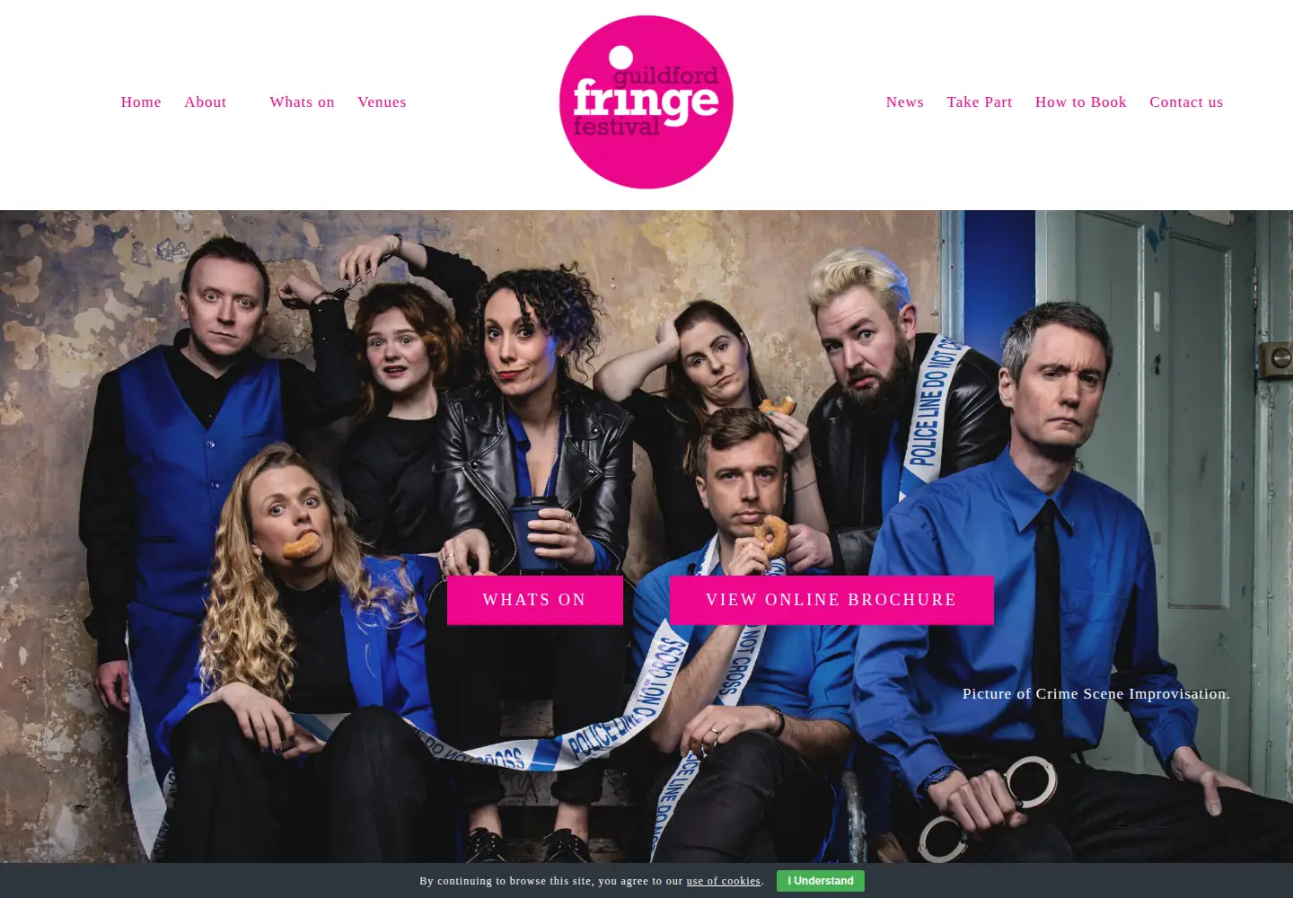 Captured homepage of guildfordfringefestival.com in the current scan