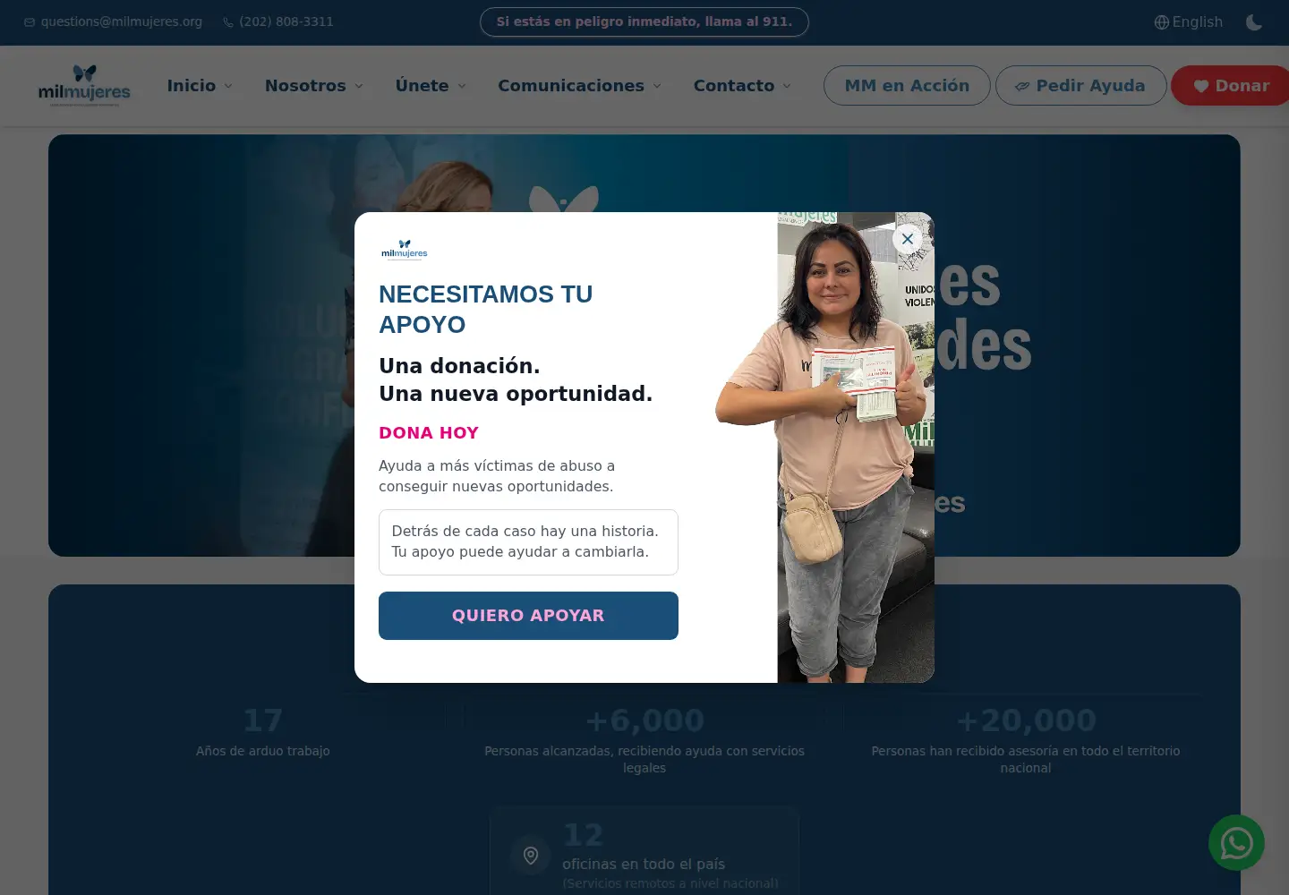 Screenshot of milmujeres.org