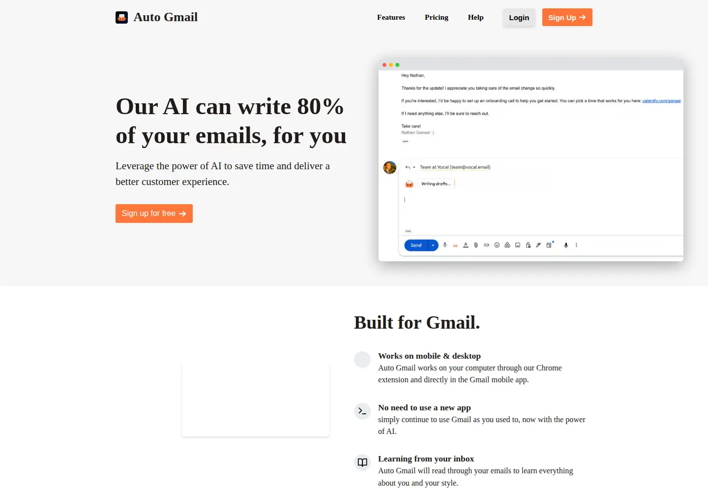 Screenshot of autogmail.com