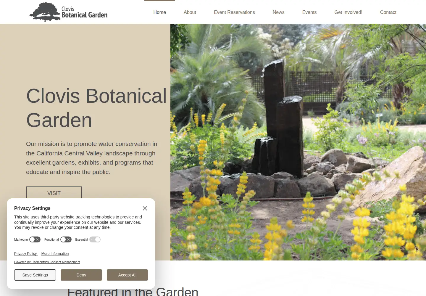 Screenshot of clovisbotanicalgarden.org