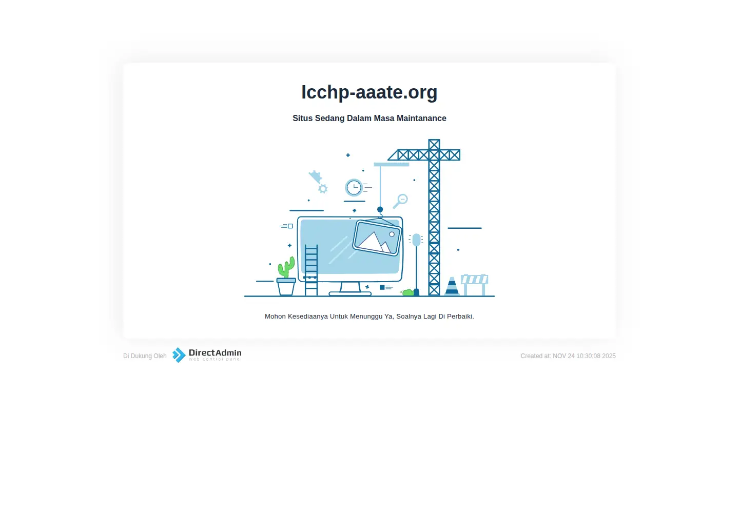 Captured homepage of icchp-aaate.org in the current scan
