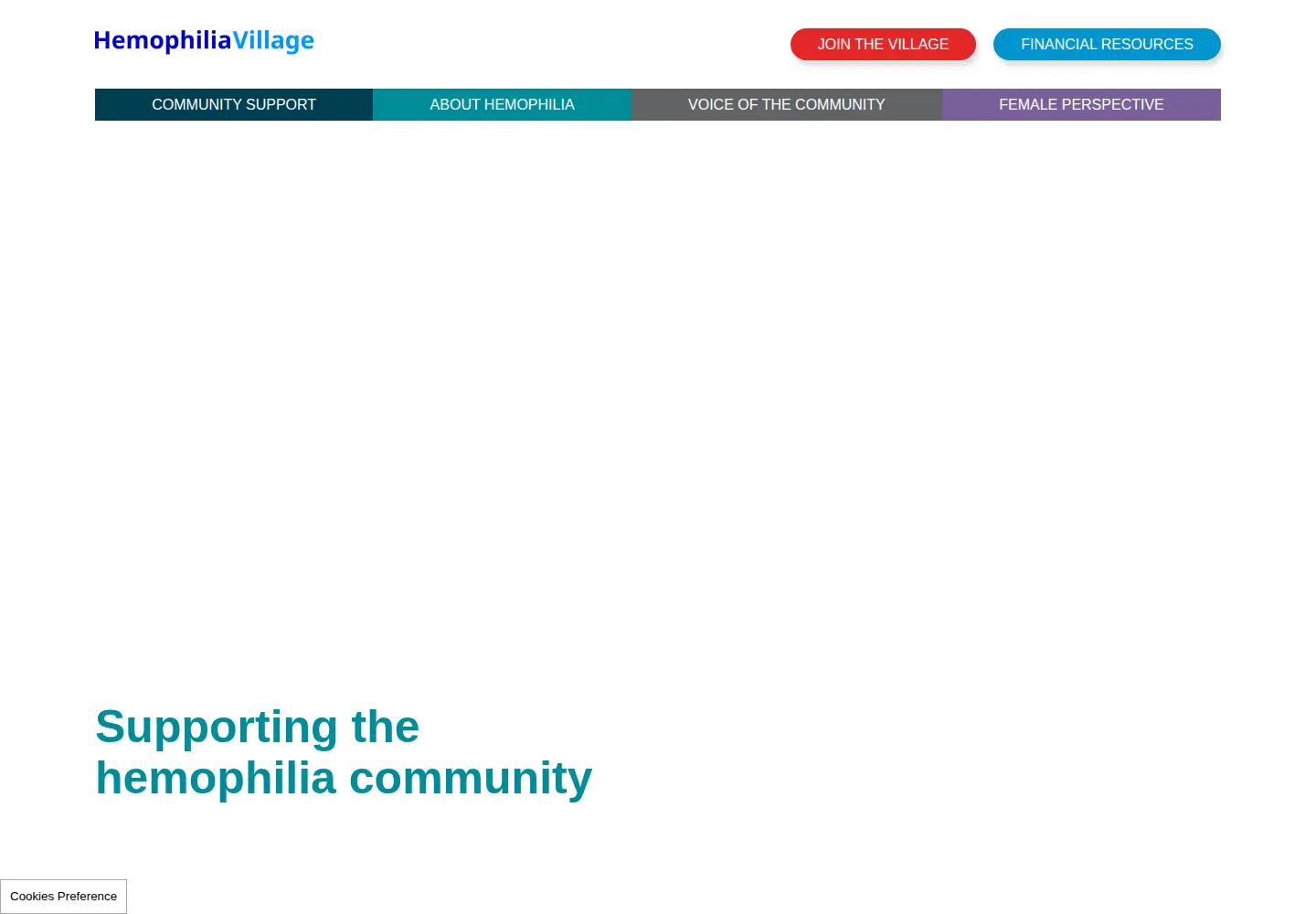 Screenshot of hemophiliavillage.com